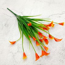 칼라 백합 꽃 꽃다발 조화 실내 야외 사무실 홈 정원 장식 인테리어, 01 주황색