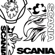마이웨이카 스카니아 스티커 대형 SCANIA 로고 데칼 덤프 트럭 추레라, 검정색, 로고5 (좌측)