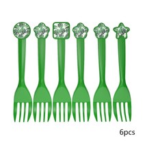 인공 열대 야자수 잎 하와이 파티 여름 정글 웨딩 생일 홈 테이블, 25 6pcs plastic forks