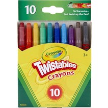 Crayola 트위스터블 크레용 컬러링 세트 아동용 트위스트 업 크레용 10개입
