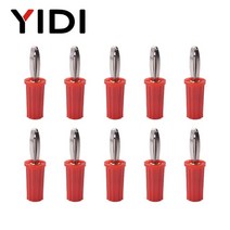 음향증폭기 10pcs 4mm 레드 블랙 남성 여성 바나나 플러그 오디오 스피커 잭 앰프 어댑터 나사 터미널 바인딩 포스트 소켓 커넥터, 10 Red