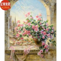 세계명화 DIY 보석십자수 신상품 정교한 프린트 정품 DMC 십자수 세계명화 유화창-96171, 11ct 정밀 프린트 DMC 오리지널 라인