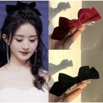 민아리본 심플리본핀 벨벳 리본핀 자동핀