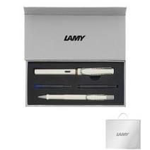 LAMY 사파리 만년필 + 볼펜 기프트세트, EF, 화이트