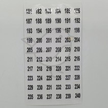새임 투명 181-240 넘버링스티커 스티커넘버링 숫자스티커 원형숫자스티커