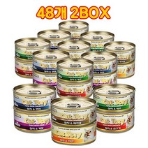 캣토리 인기간식캔 프리미엄 고양이캔 48개 2박스 6종, 참치&새우