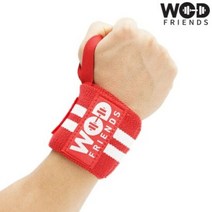와드프렌즈 크로스핏선수용 로그 손목보호대 레드 롱타입 WF..., 단품