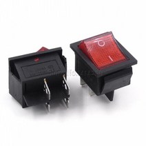4 핀 로커 전원 스위치 25*31mm KCD4-201 6 2 / 3 위치 16A 250V 20A 125VAC 녹색 빨간색 검은 색 버튼, 03 4Pin Red Light