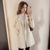 vsyoy여성 봄가을 롱 코트 트렌치 사슴 집 하이퀄리티 A라인 트렌치 핸드메이드 코트