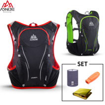 아오니제 5L 초경량 트레일 러닝 백팩 마라톤 등산가방 C928, M/L, 블랙레드