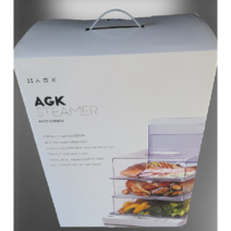 AGK 스마트 스티머 3단 찜기 AKST-N6000W (레시피북 증정) 스팀 해물찜 계란 대용량 터치식 열탕소독