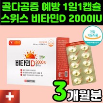 50대 여성 활성 비타민 D 2000 IU 갱년기 D3 디쓰리 디3 갱년기 뼈 건강 면역력에 좋은 영양제 추천 임신준비 30대 40대 여자 우먼 시니어 주니어 노인 60대 성인, 1박스(3개월분)