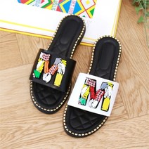 오노마 ONM 여자 귀여운 비즈 슬리퍼 여름 외출 신발 낮은굽 슈즈 (8177213)