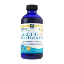 노르딕 내추럴스 아틱 비타민 D 코드리버 오일 1060 mg DHA 510/EPA 340 & 1000 IU D3 레몬맛 237 ml
