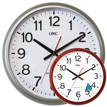 대형 방수 벽시계 방수시계 원형 40cm 목욕탕 방진 사우나 학교 벽걸이 인테리어 시게, 레드