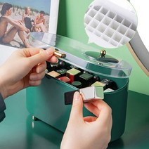 립스틱 정리대 뚜껑 덮개형 화장대 정리함 화장품 진열대, 화이트