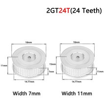 타이밍풀리 24 개 톱니 2gt 밍 풀리 보어 4mm 10mm 폭 2GT 동기 벨트 AF 1, 06 Bore 10mm_01 7mm