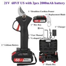 전동전지가위 전기톱 충전식 잔디 전정 원예 나무 무선 전기 가지 치기 가위 가위 가지 정원 리튬 배터리, 2배터리로 우리