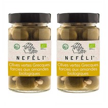 NEFELI 네펠리 그린 올리브 스터프 아몬드 넛 Green olives stuffed with almonds 300g 2개, 1세트