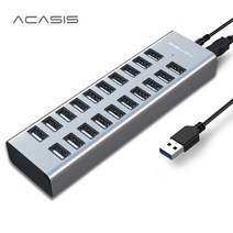 ACASIS USB 3.0 허브 멀티포트 전원차단기능, 20포트 USB2.0