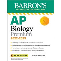(영문도서) AP Biology Premium 2022-2023: 5 Practice Tests + Comprehensive Review + Online Practice Paperback, Barrons Educational Series, English, 9781506280363