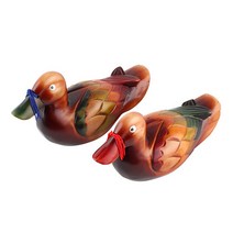 전통 목조각 원앙 오리 한쌍l부부금실 목각 장식 인형, M. 20.5 x 6.5 x 높이 11cm