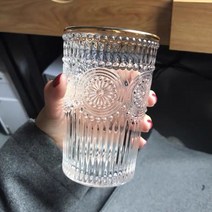 북유럽풍 빈티지 유리컵 원형 크리스탈 컵세트, 380ml4