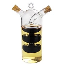 SODIAL 2-in-1 더블 레이어 병 소스 오일 식초 유리 병 조미료 조미료 밀폐 주방 보관, 1개