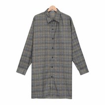 스콰즈 셔츠 자켓 SBI036 2COLOR 남자 롱 오버핏 체크 자켓