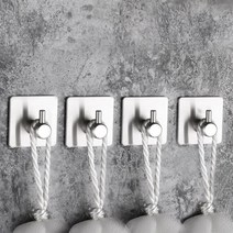 [가성비 최고]1P 후크 부착식 이케아 접착식 고리 걸이 무타공 벽부착 다이소 YS21MR27, 1