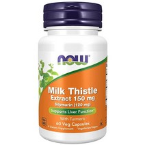 NOW 실리마린 밀크 씨슬 추출물 식물성 캡슐 120정나우푸드(now foods), 60 Veg Capsules