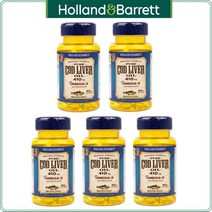 Holland & Barrett Cod Liver Oil 홀랜드 앤 바렛 코드 리버 오일 410mg 120소프트젤 5팩, 5개, 120캡슐