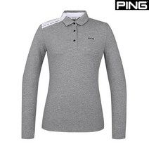 핑 핑(PING) 골프웨어 봄 그레이 여성 배색 카라 긴팔 티셔츠 122B1TO953_GY
