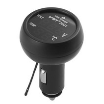 휴대용 모니터 포터블 게이밍 컴퓨터 보조 새로운 3 in 1 led usb 자동차 충전기 전압계 온도계 자동차 배터리 lcd 디지털 듀얼 디스플레이 12v24v 디지털 미터, 푸른