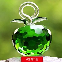 크리스탈 사과 문진 장식 홈 아트 인형 나무 예비 과일 거실 ​​쥬얼리작은 장식품, 4cm 녹색