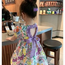 PigPug 여자 어린이 22 여름 어린이 서양식 꽃이슬 등 공주 스커트 여자 면 스커트