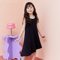 베키쥬 라운드 민소매 사선 원피스