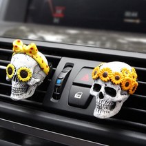캐릭터방향제 피규어 귀여운 고체 석고 자동차 차량용 송풍구 방향제 1+1, 썬플라워해골세트, 살러스(라벤더향)
