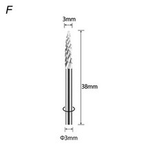 3x3mm 금속 드로잉 텅스텐 카바이드 밀링 커터 로터리 도구 버 CNC 조각 연마 가공, 05 double F