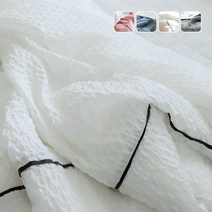 [국산] 리빙캐슬 여름 뱀부 라인 항균 대나무 시어서커 아사 60수 누비 차렵 이불, 화이트, 누비이불