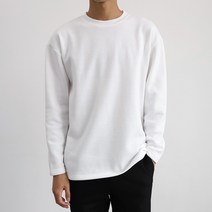 더베이직샵 기모 소프트터치 크루넥 세미오버 특양면 무지 긴팔 라운드 티셔츠