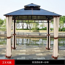 야외 바베큐장 팔각정 조립식 원두막 파라고 파고라 철제 만들기, N 3m x 4m
