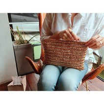 [코바늘 DIY] 라피아 클러치 / 오아시스 라탄 여름 가방 만들기 패키지 키트 헤링본