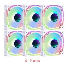 CPU 쿨러 수냉 커스텀 컴퓨터 팬 아우라 싱크 컨트롤러, 5.6Fans - A-RGB - WHITE