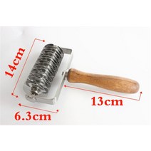 스테인레스 스틸 휠 피자 빵 바늘 펀처 롤러 파이 과자 반죽 Pitter 내구성 나무 손잡이 bakeware 가위, [02] kind 2