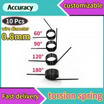 인장스프링 스텐인장스프링 금형 10 Pcs 와이어 직경 0.8mm 3/6/9 코일 스프링 스틸 V-스프링 비틀림 작은 머리핀 180/120/90/60 학위, 2.4mm(3 laps ), 0.8mm(180 degrees)_10mm(10pcs)