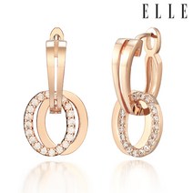[엘르주얼리] 14K 투 써클 원터치 귀걸이 (gold pin) ELGPEE305