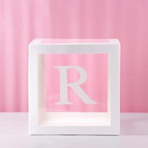 투명 상자 베이비 샤워 장식 풍선 웨딩 이벤트 파티 용품 세례식 해피 첫 번째 생일, 18 Alphabet Box R_01 25 cm Box
