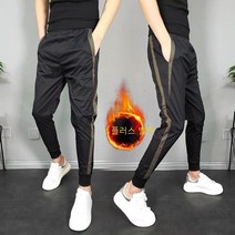Mao블랙 워리어 바지 양털 안감 캐주얼 바지 남성 인터넷 연예인 발목 길이 바지 사회 정신 녀석 스키니 바지 유행