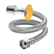 스텐 주름관 스테인리스 배관 수도 에어컨 자재 g12 304 스테인레스 스틸 골판지 파이프 고압 방폭 온수기 입구 호스 분지 화장실 입구 호스, 크롬, 150cm